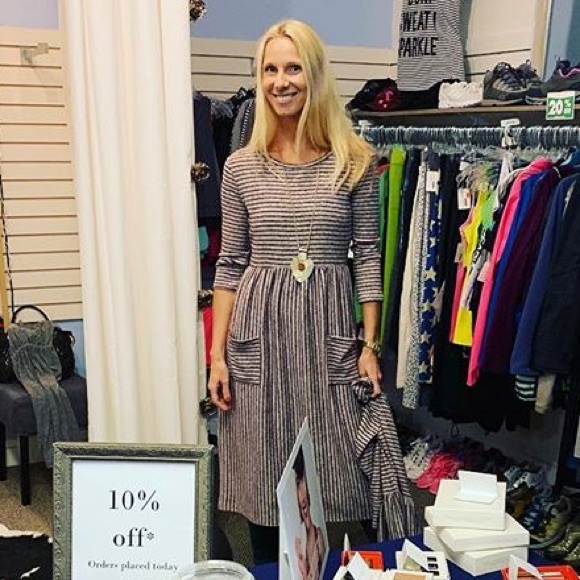 Striped Midi Sweater Dress - Picture 6 of 7